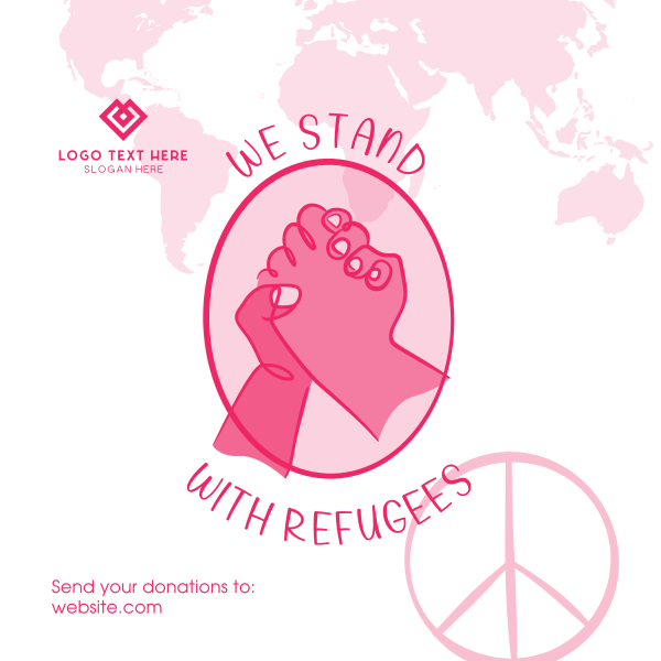 World Refugee Hand Lineart Linkedin Post Design Image Preview