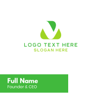 Organic Letter V Business Card Design