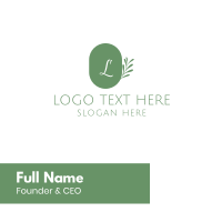 Wellness Lettermark Leaves Business Card Design