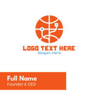 Electronic Basketball Technology Business Card Design