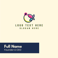 Colorful Flower Butterfly Business Card Design