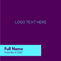 Blue & Purple Neon Text Business Card Design