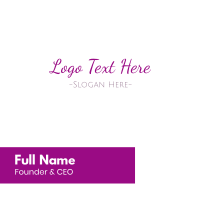 Casual Purple Handwriting Business Card Design