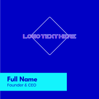 Blue DJ Neon Vaporwave Business Card Design