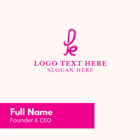 Fancy Pink Letter K Business Card Design