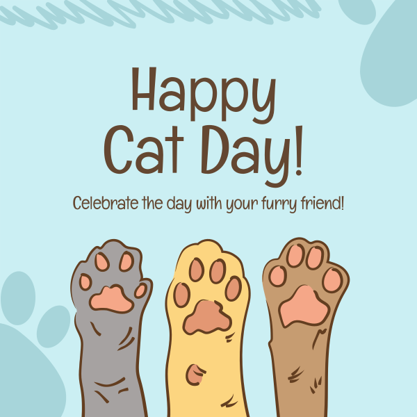 Cat Day Paws Instagram Post Design Image Preview