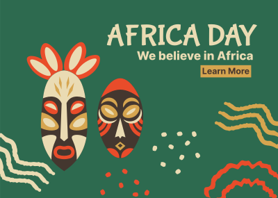 Africa Day Masks Postcard Image Preview