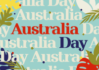 Australia Day Pattern Postcard Design