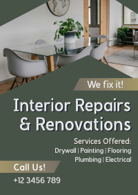 Home Interior Repair Maintenance Poster Design
