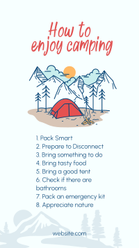 How to enjoy camping Instagram story Image Preview