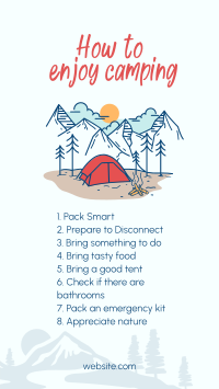 How to enjoy camping Instagram Story Image Preview