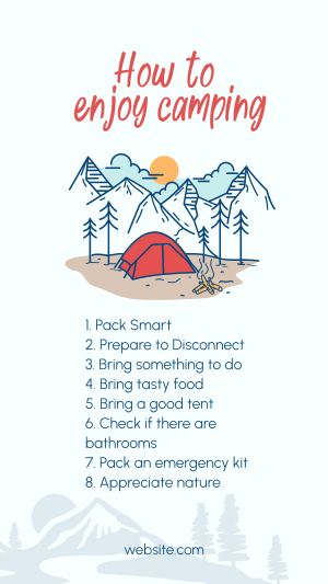 How to enjoy camping Instagram story