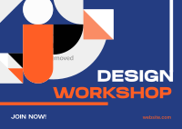 Modern Abstract Design Workshop Postcard Design
