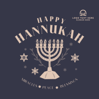 Hanukkah Menorah Greeting Instagram Post Design