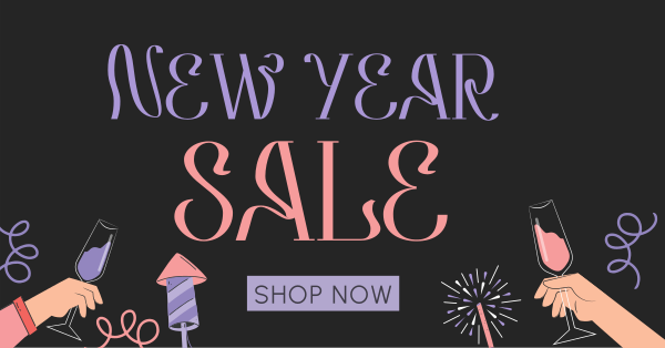 New Year Celebration Sale Facebook Ad Design Image Preview