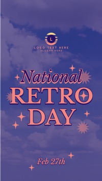 National Retro Day Clouds Instagram Story Design