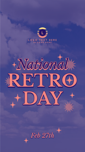 National Retro Day Clouds Instagram story Image Preview