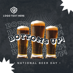 Bottoms Up this Beer Day Instagram post Image Preview