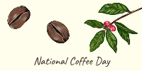 National Coffee Day Illustration Twitter post Image Preview