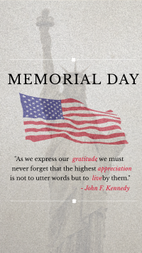 Gratitude Memorial Day TikTok Video Image Preview