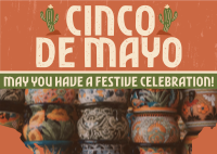 Grunge Cinco De Mayo Postcard Image Preview