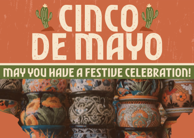 Grunge Cinco De Mayo Postcard Image Preview