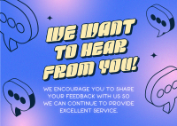 Retro Customer Feedback Postcard Image Preview