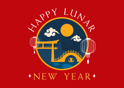 Happy Lunar Year Postcard Image Preview