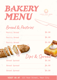 Bread and Pastry List Menu Preview