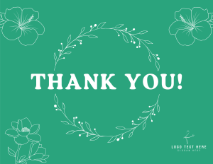 Cute Floral Thank You Card Image Preview