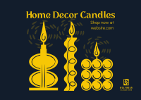 Home Decor Candles Postcard Design