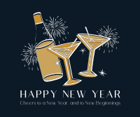 New Year Toast Facebook post Image Preview