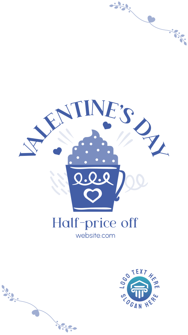 Valentine's Day Cafe Sale Facebook Story Design