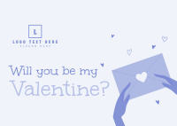 Romantic Valentine Postcard Design