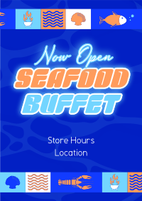 Quirky Seafood Grill Poster Preview