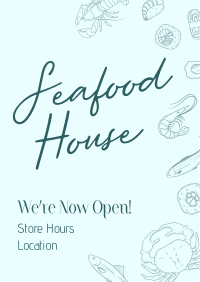 Seafood Minimalist Script Poster Preview