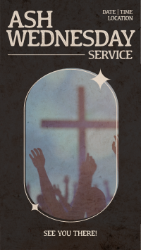 Retro Ash Wednesday Service TikTok Video Design