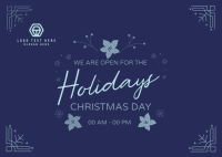 Open On Holidays Postcard Image Preview