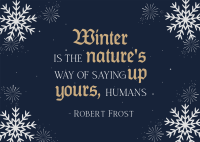 Winter Quote Snowflakes Postcard Design