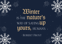 Winter Quote Snowflakes Postcard Image Preview