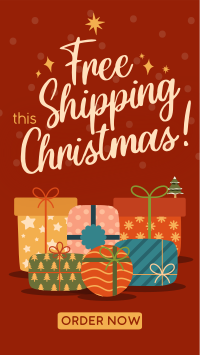 Modern Christmas Free Shipping Facebook story Image Preview