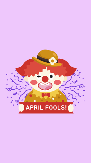 April Fools Clown Banner Facebook story