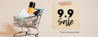 9.9 Sale Shopping Cart Facebook Cover Design