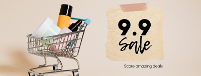 9.9 Sale Shopping Cart Facebook cover Image Preview