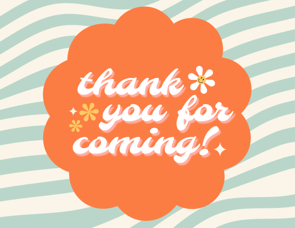 Groovy Florals Thank You Card Design Image Preview