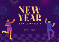 Dance Party Countdown Postcard Design