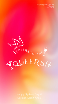 Cheers Queers Mardi Gras Facebook Story Design