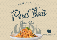 Authentic Pad Thai Postcard Design