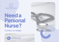 Hiring Personal Nurse Postcard Design