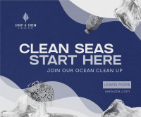 World Ocean Day Clean Up Drive Facebook post Image Preview